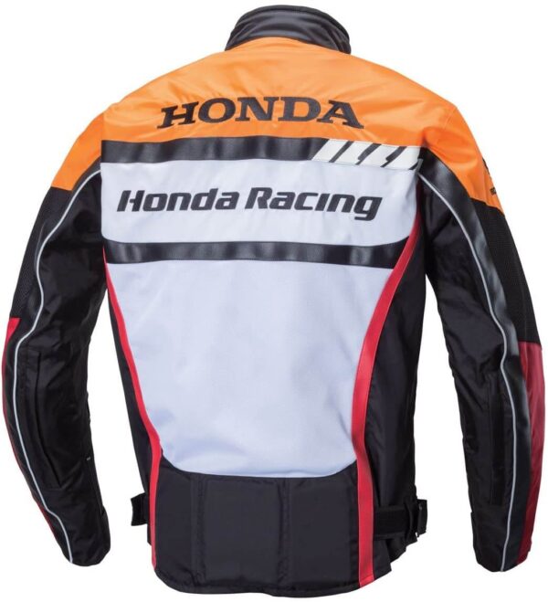 Honda Motorcycle White And Orange Racing Jacket - Image 2