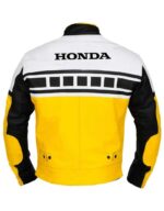 Honda Motorcycle Yellow And Black Leather Jacket - Image 2