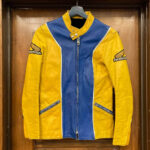 Honda Motorcycle Yellow And Blue Racing Leather Jacket