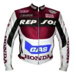 Honda Repsol Motorcycle White Leather Jacket