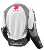 Icon Suzuki Motorcycle Gray And Black Textile Jacket - Image 2