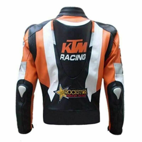KTM Motorcycle Orange And Black Racing Leather Jacket - Image 2