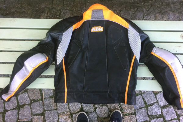KTM Motorcycle Racing Black And Orange Leather Jacket - Image 2