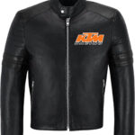 KTM Motorcycle Racing Leather Black Jacket