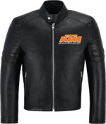 KTM Motorcycle Racing Leather Black Jacket