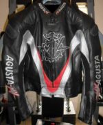 MV Agusta Motorcycle Racing Black Leather Jacket