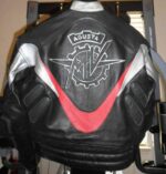 MV Agusta Motorcycle Racing Black Leather Jacket - Image 2