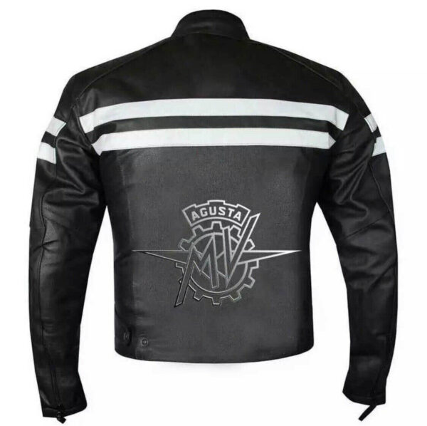MV Agusta Motorcycle Racing Full Grain Leather Jacket - Image 2