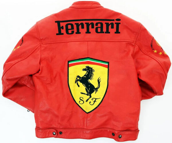 Michael Schuhmacher Ferrari Motorcycle Leather Jacket - Image 2