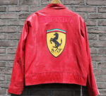 Michael Schumacher Ferrari Red Motorcycle Leather Jacket - Image 2