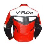 Orange V Rod Harley Davidson Motorcycle Leather Jacket - Image 2