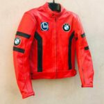 Red Black BMW Motorcycle Racing Leather Jacket - Image 2