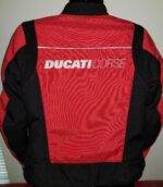 Red Black Ducati Corse Motorcycle Racing Textile Jacket - Image 2