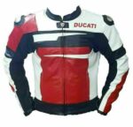 Red Black Ducati Motorcycle Racing Leather Jacket