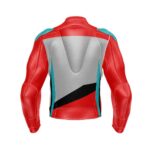 Red Gray MV Agusta Motorcycle Racing Leather Jacket - Image 2