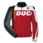 Red White Ducati Corse Motorcycle Racing Leather Jacket