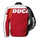 Red White Ducati Corse Motorcycle Racing Leather Jacket - Image 2
