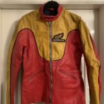Red Yellow Honda Motorcycle Racing Leather Jacket