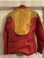 Red Yellow Honda Motorcycle Racing Leather Jacket - Image 2