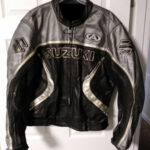 Suzuki AGV Motorcycle Black And Gray Leather Jacket