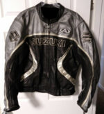 Suzuki AGV Motorcycle Black And Gray Leather Jacket