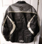 Suzuki AGV Motorcycle Black And Gray Leather Jacket - Image 2