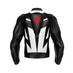 Suzuki Black And White Motorcycle Racing Leather Jacket - Image 2