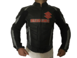 Suzuki GSXR Motorcycle Black Racing Leather Jacket