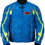 Suzuki GSXR Motorcycle Blue Leather Jacket