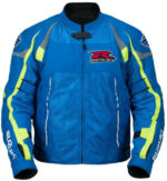Suzuki GSXR Motorcycle Blue Leather Jacket