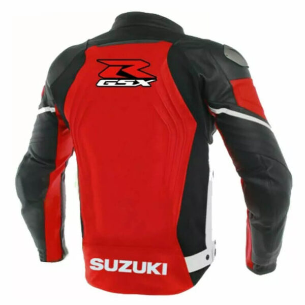 Suzuki GSXR Motorcycle Sports Leather Jacket - Image 2