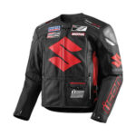 Suzuki Icon Motorcycle Black Leather Jacket