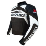 Suzuki Motorcycle Black And Brown Leather Jacket - Image 3
