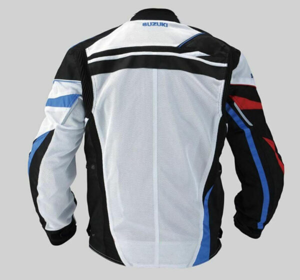 Suzuki Motorcycle Black And White Textile Jacket - Image 2