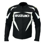 Suzuki Motorcycle Black Racing Leather Jacket