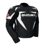 Suzuki Motorcycle Black Racing Leather Jacket - Image 2