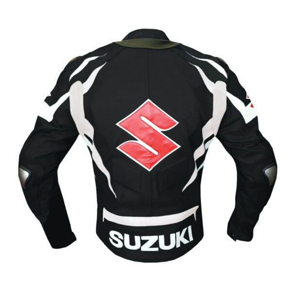 Suzuki Motorcycle Black Racing Leather Jacket - Image 4