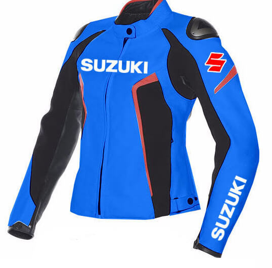 Suzuki-Motorcycle-Blue-And-Black-Leather-Jacket-1.jpg Suzuki Motorcycle Blue And Black Leather Jacket - Image 1