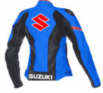 Suzuki Motorcycle Blue And Black Leather Jacket - Image 2