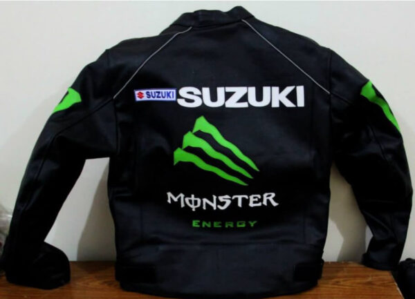 Suzuki Motorcycle Monster Energy Leather Jacket - Image 2