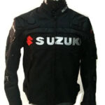 Suzuki Motorcycle Racing Black Textile Jacket