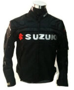 Suzuki Motorcycle Racing Black Textile Jacket