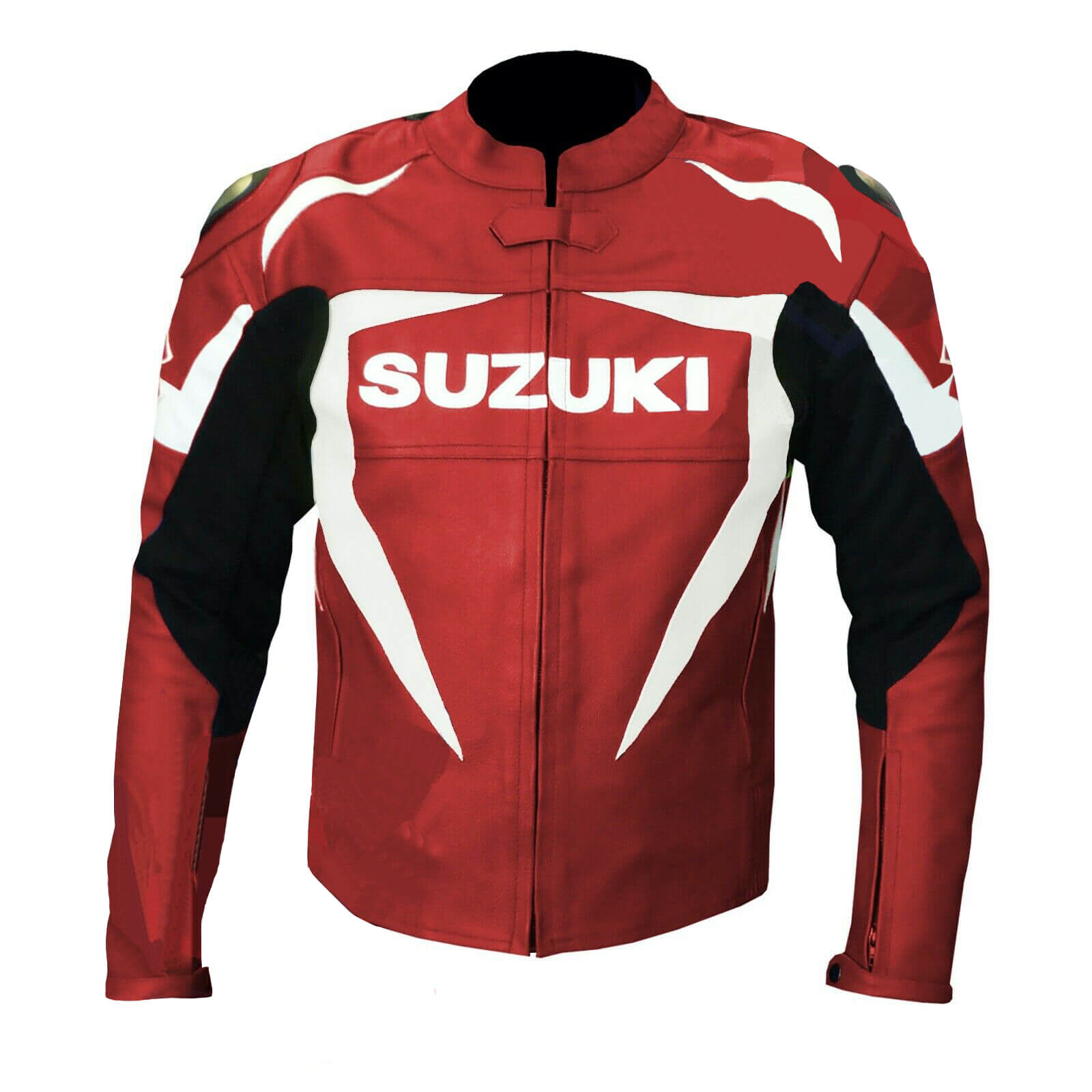 Suzuki-Motorcycle-Red-Racing-Leather-Jacket-1.jpg Suzuki Motorcycle Red Racing Leather Jacket - Image 1
