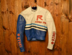 Suzuki Motorcycle White And Blue Racing Leather Jacket