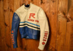 Suzuki Motorcycle White And Blue Racing Leather Jacket - Image 2