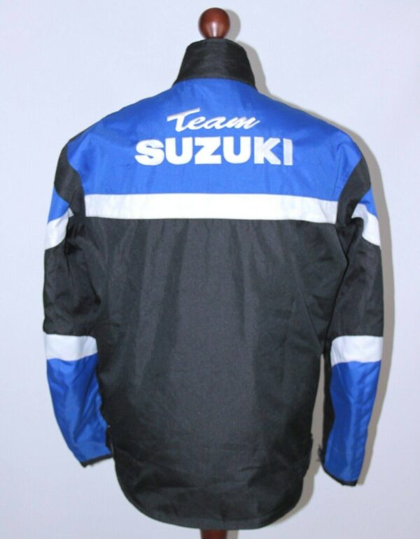 Suzuki Team Motorcycle Black And Blue Textile Jacket - Image 2