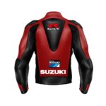 Team Suzuki GSXR Motorcycle Racing Leather Jacket - Image 2