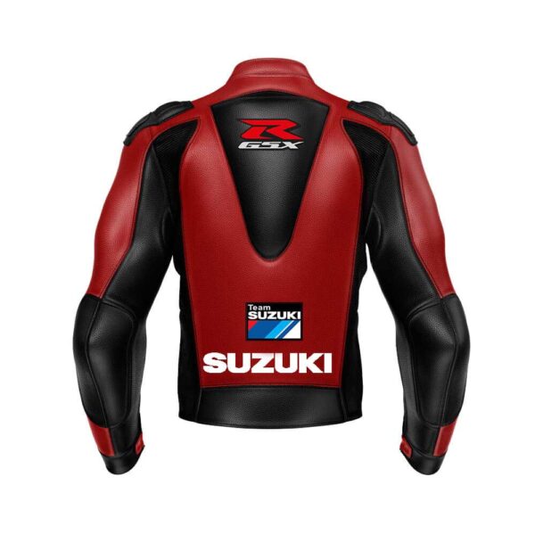 Team Suzuki GSXR Motorcycle Racing Leather Jacket - Image 2