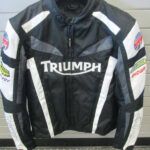 Triumph Black And White Motorcycle Racing Jacket