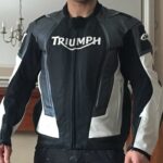 Triumph Motorcycle Black And Gray Racing Leather Jacket